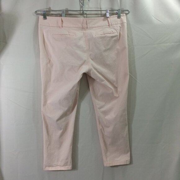 LOFT Marisa Cropped Pants Ankle Light Pink Cotton Stretch Size 16 - Picture 3 of 4